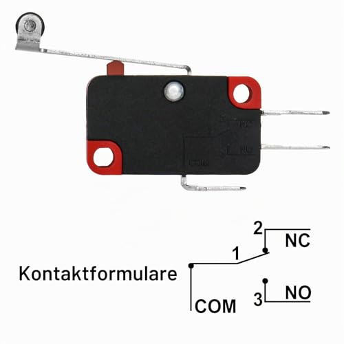 Heschen Micro Switch Long Roller Lever Toggle Switch 20A 250VAC 2 Pack V-156-1C25 Roller Lever