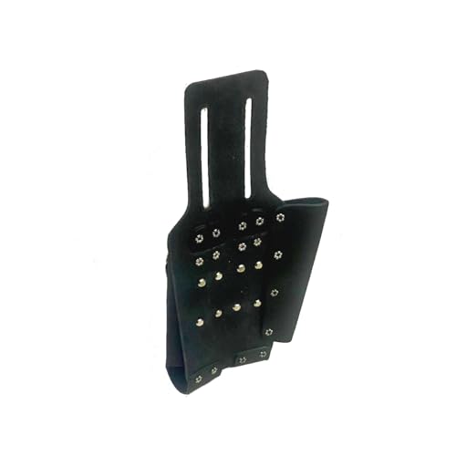 Zeluga Saddle Leather 3 Pocket Linesmen and Electricians Tool Holder Black
