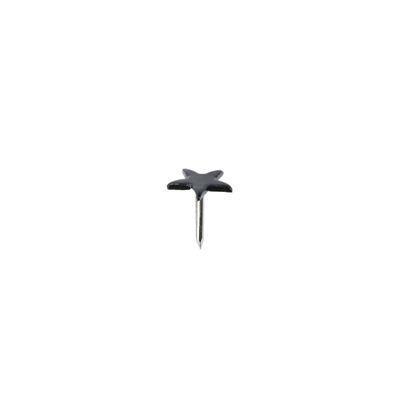 [Australia - AusPower] - 100Pcs Upholstery Tacks,7/16-inch Diameter Nailhead Decorative Trim for Furniture,Stars-shaped Furniture Nails Pins Kit,Black(11×13mm) Black 