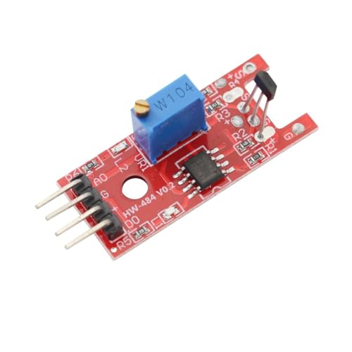 KY-024 Linear Magnetic Hall Sensor DC 5V LM393 Hall Effect Sensor with Magnetic Induction Probe Applicable for Motor Speed and Position Detection for Arduino (Pack of 3)
