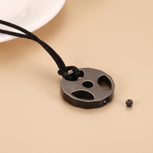 Fitness Dumbbell Urn Necklace Stainless Steel Weight Plate Cremation Jewelry For Ashes For Men Women Memorial Keepsake Pendant Black