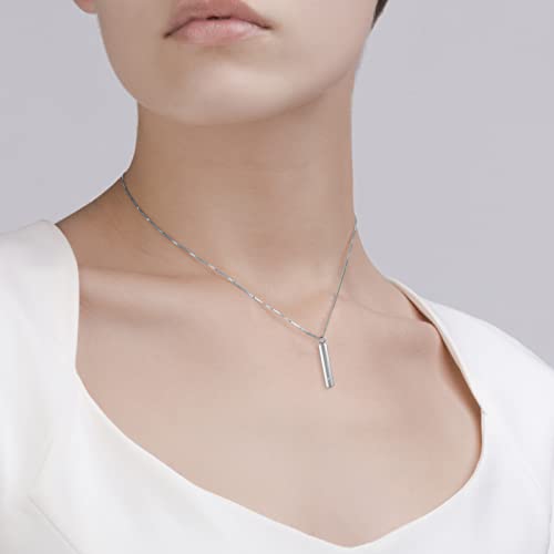 Cremation Necklace for Ashes Sterling Silver Ashes Urn Keepsake Memorial Jewelry Gifts for Women (Bar)