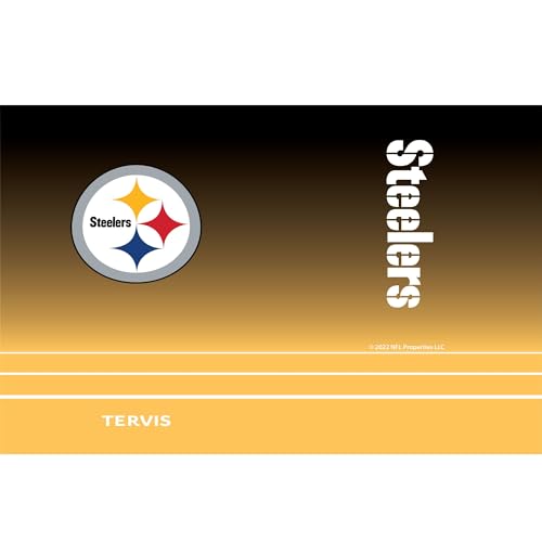 Tervis Traveler NFL Pittsburgh Steelers - Ombre Triple Insulated Tumbler Travel Cup Keeps Drinks Cold & Hot, 30oz, Stainless Steel Multicolor