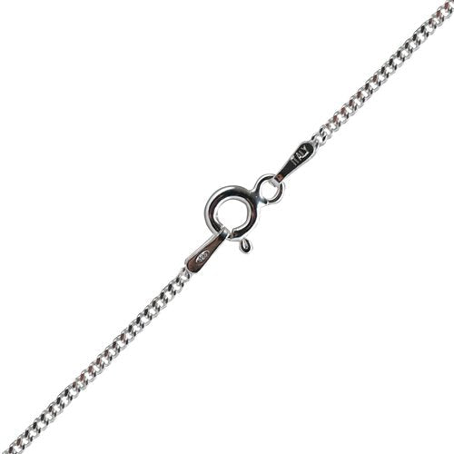 Silver 15x11mm Welsh Dragon Pendant with a 1.3mm wide curb Chain 45.0 Centimetres