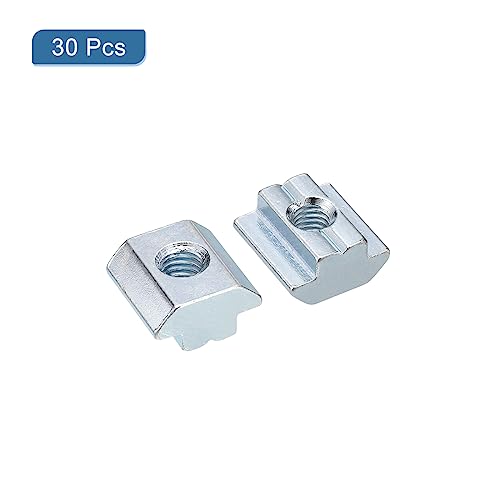uxcell M8 T Nuts, nickel-plated carbon steel hammer head fasteners for 4545 aluminum extrusion profiles, silver