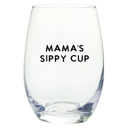 Stephan Baby Mommy & Me Gifts - Gift Boxed Wine Glass & Sippy Cup Drinkware Set, 2-Piece, Mama + Lil Man