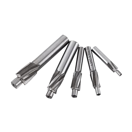 5 Pieces Countersink End Mill HSS-AL M3 M4 M5 M6 M8 4 Countersink Flutes Countersink End Mill Slot Drill Bit for Milling Copper, Aluminium, Steel, Cast Iron