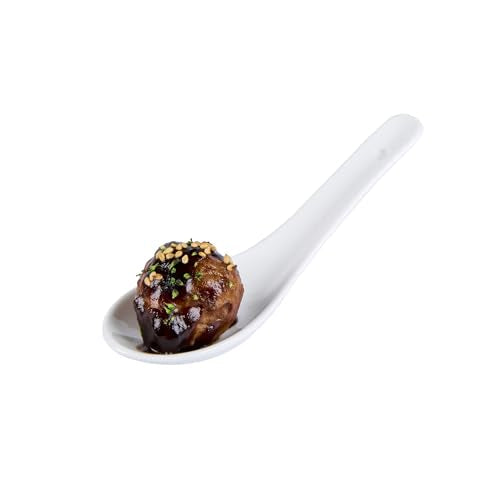 Restaurantware 4.9-inch Asian Tasting Spoon: White Porcelain Appetizer and Soup Spoon - Perfect for Catering Events Tasting Parties and Restaurants - 10ct Box