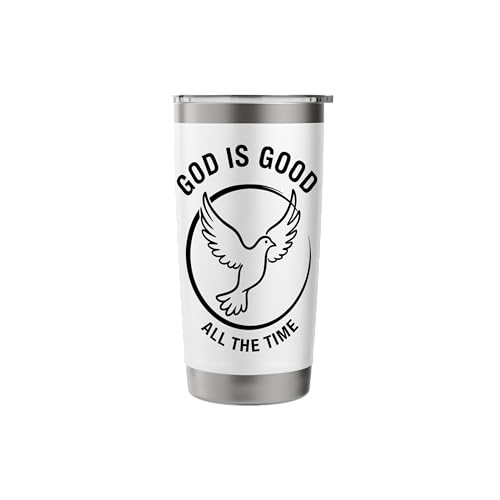 God is Good All The Time Religious Christian Gift Men Women Stainless Steel Insulated Tumbler White 567 g