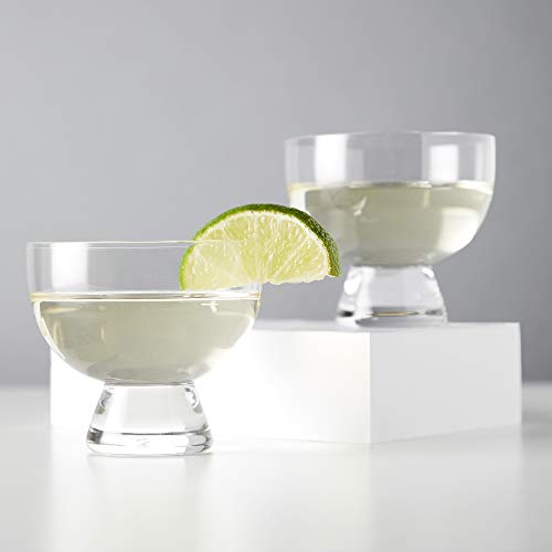 Viski Mezcal Glasses Set of 2 - Premium Crystal Clear Tequila Glass, Stemless Heavy Base Mezcal Cocktail Glasses, Liquor Glass Gift Set, 6 oz