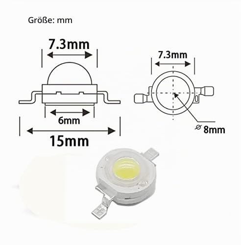 High Power LED Chip 3W UV 365-370nm DC 3.2V -3.8V SMD COB Light Emitter Components Diode 3W Bulb DIY Lighting (3W 365nm (with PCB)) Pack of 10 3w 365nm (With Pcb)