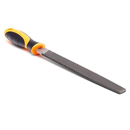 [Australia - AusPower] - Bastard Cut Mill File, 8 Inch Flat Hand File with High Carbon Hardened Steel, Ergonomic Grip, Plastic Handle, Ideal for Wood, Metal, Plastic 