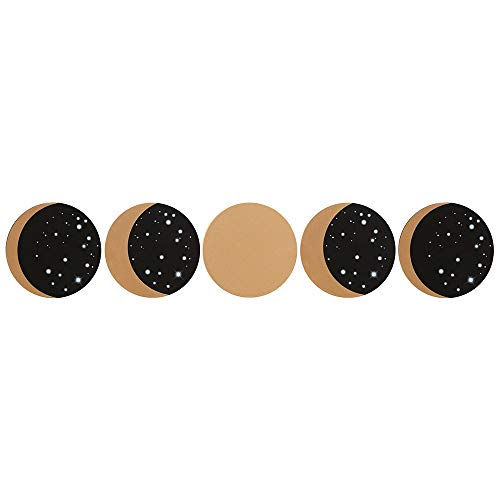 Celestial Moon Phases Coaster Set - Set of 5 Mug Coasters with Spiritual Magic Design
