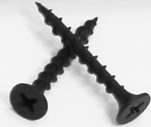 [Australia - AusPower] - #6 x 1-1/4"" inch Black High Hardness Drywall Screws, Particle Board, Coarse Thread, Phillips Drive, Bugle Head, Wood and More (100 Pack) by Fasteners DP, 6N125DPB-OB 
