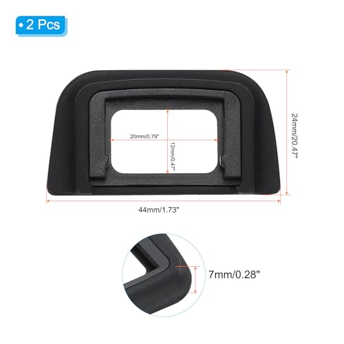 PATIKIL DK-20 Viewfinder Eyepiece Eyecup, 2 Pack Camera Eye Cup Protector for Nikon D5200 D5100 D3100 D3000 D60 Digital Camera Block Flare Scratch Resistance, Black 1.73 x 0.94 Inch