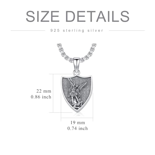 Saint Michael Urn Necklace for Ashes 925 Sterling Silver St Michael Pendant Cremation Keepsake Jewelry Christian Memorial Gifts for Men Women