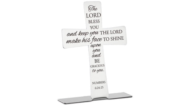 Psalm 23 1 Bible Verses Cross Decor Inspirational Scripture Gifts for Women Faith Men Friend Coworker Encouragement Christian Religious Stainless Steel Cross Desk Decorative Signs Plaques COR5 Psalm 23 1