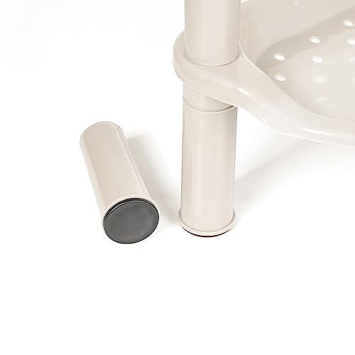 4 Tier Shower Caddies, Organizer Shelf Corner, Plastic Shower Rack Stands for Bathroom, Storage Bath Shower Caddy, 13.5X 10 x 33.5 Inches, Beige (Round Slot Beige 4 Tier) Round Slot Beige 4 Tier