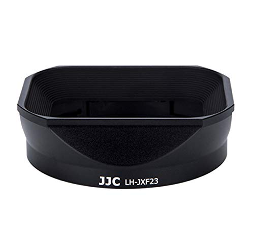 JJC LH-JXF23 Black Bayonet Metal Square Lens Hood for FUJINON XF 23mm F1.4 R XF 56mm F1.2 R XF 56mm F1.2 R APD, with Front Cap, Fuji 23mm F1.4 XF 56mm F1.2 Lens Hood, Replaces Fujifilm LH-XF23