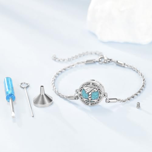 ONEFINITY Urn Bracelet For Ashes 925 Sterling Silver Lighthouse Ashes Bracelet Memorial Cremation Jewellery Gift