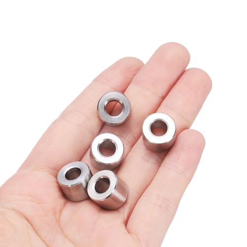 uxcell 50 Pcs Stainless Steel Spacer 1/4" Bore x 1/2" OD x 3/8" Length Screw Bushing Plain Finish Round Metal Spacer for 1/4" Screws Bolts and Rods 1/4" x 1/2" x 3/8"