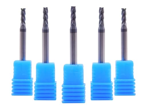1.5mm Tungsten Carbide End mill Set – 4 Flute Sharp Corner Cutter – 5 Pack – CNC Milling Tool - for Alloy Steels - Milling Cutter - For Roughing And Finishing – (4mm shank) 1.5mm x 4mm
