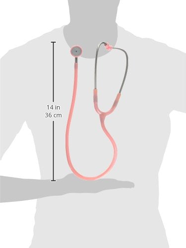 [Australia - AusPower] - Veridian Pinnacle Series Infant Stethoscope | Stainless Steel | Pink | Excellent Acoustics | Non-Chill Bell | Latex-Free | Includes Eartips, Diaphragm & Accessories 