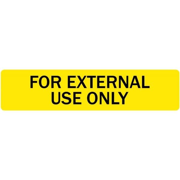 LabelValue.com | for External Use Only - Veterinary Labels/Stickers, Yellow with Black Text, [500 Labels/1 Roll], 0.375” x 1.625” - Medical Warning Stickers