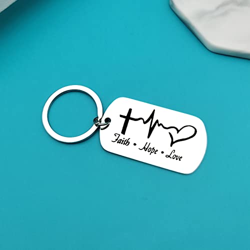 Ximalun Christian Gifts Keyring Bible Verse Keyring Baptism Gifts Inspirational Religious Gifts Communion Gifts Christian Gifts for Women Men Girls Boys Silver4