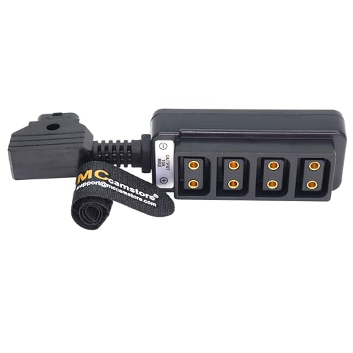 Ultrashort Dtap Splitter, P-tap Splitter Cable, D-tap to 4ports P-tap D-tap Splitter Cable for Cinema Camera Power, Dtap Power Tap Receptacle Ultrashort