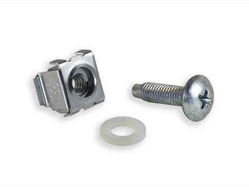 [Australia - AusPower] - RackGold® Zinc 10-32 Cage Nut & Screws w/Washers 25-Pack - USA Made 