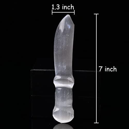 JIC Gem Selenite Knife 7 inches, Crystal Healing & Decoration 7" Knife-1PC