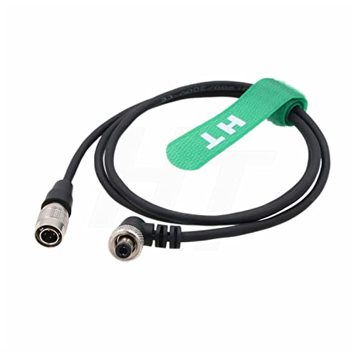 Hirose 4 Pin Locking DC Coiled Power Cable for Sony F55 Camera SmallHD Atomos Ninja V Monitor Zaxcom Lectrosonics SRC Receiver PIX-E7 80cm Black