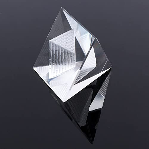 Crystal Pyramid Prism, Transparent Stereo Pyramid Crafts Figurine 3D Egypt Carving Home Decoration Egypt Pyramid
