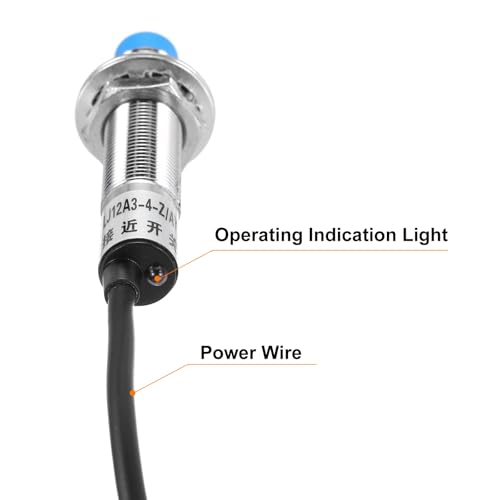 QUARKZMAN M12 Proximity Sensor NC Normally Closed PNP 1.2 m Pack of 5 | Inductive proximity switch, 4 mm detection distance, DC 6-36V, LJ12A3-4-Z/AY