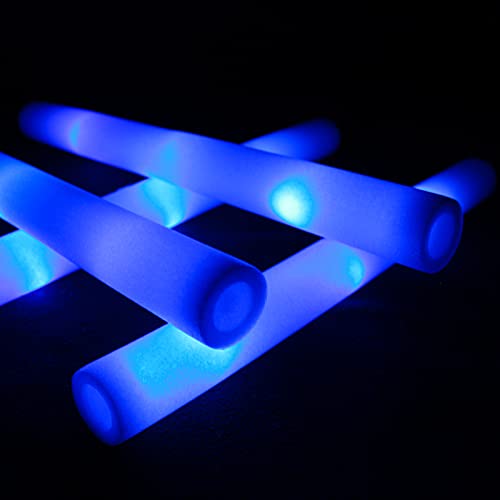 [Australia - AusPower] - KUMUNDO -LED Sticks, LED Sticks for Weddings, Glow Sticks, Glow Sticks for Parties - Length 48 cm - Glow Foam Sticks with LED (Pack of 15) (Blue) blue 