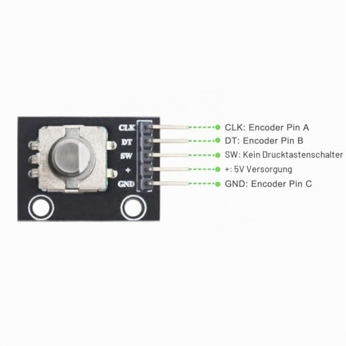 Rotary Encoder Module KY-040 360 Degree Rotary Encoder, Rotary Angle Encoder, with Push Button (Pack of 5)