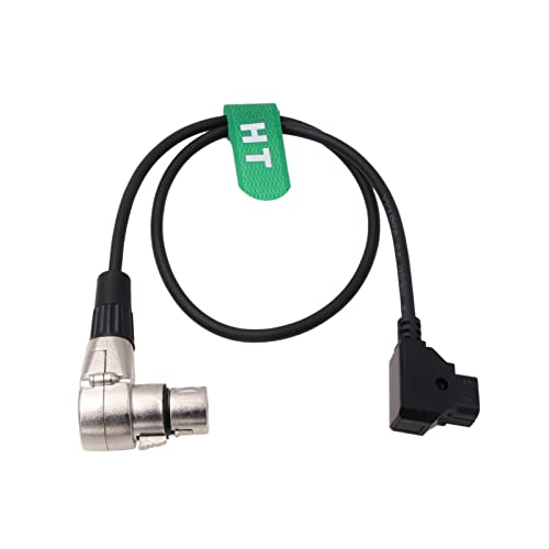 Elbow XLR 4 Pin Female D-tap Coiled Power Cable for Blackmagic URSA Mini Pro, SmallHD 1703 2400 Monitor, Sony F3 F5 Venice, Canon C300 MKIII C700 24"