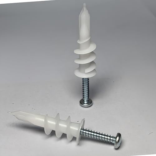 SANTIE #8 self-drilling drywall anchors with screws, 50-pack displayed together