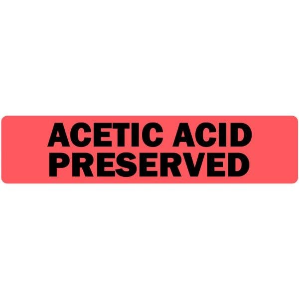 Acetic Acid Preserved Medical Labels