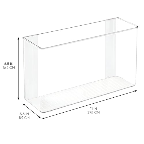 iDesign Adhesive Organizer Bin, Set of 2, Clear 3.5" x 11" x 6.5" Pack of 2