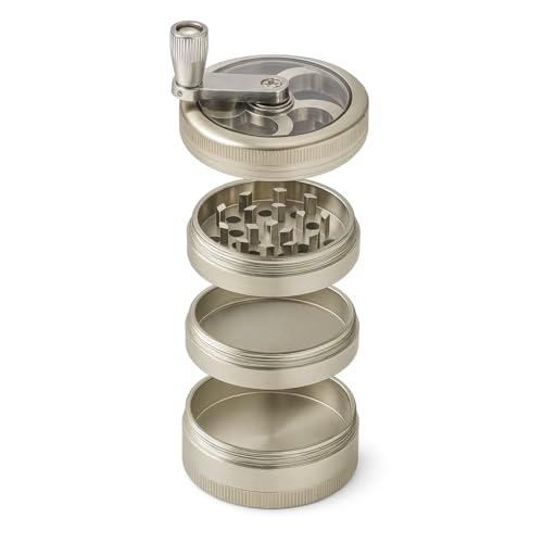Weedness Windmill Grinder 63 mm 4 pieces with Kief Filter - Metal Crusher Stainless Steel Mini Small Crusher Large 63 mm 4 pcs.
