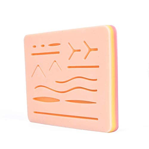 Suture Practice Pad Suture Exercise Board Silicone Seam Pads 3 Layers with Pre-Cut Wounds for Medical Students Veterinarians Nurses Silicone Seam Pad Silicone Sewing Pad 14 Wound Pad