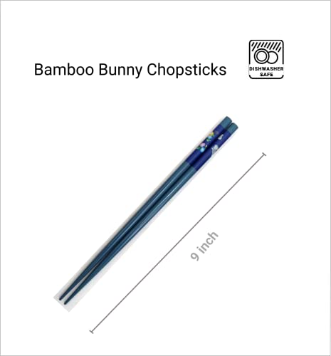 JapanBargain 3644, Bamboo Chopsticks Reusable Japanese Chinese Korean Chopsticks Set Wood Chop Sticks Hair Sticks 5 Pair Gift Set Dishwasher Safe, 9 inch, 10 Packs