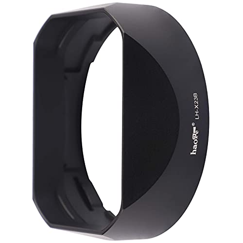 Square Metal Lens Hood for Fujifilm XF 23mm F1.4 R, Fuji XF 56mm F1.2 R and Fujinon XF 56mm F1.2 R APD Lens Replaces Fuji LH-XF23 Lens Hood Haoge LH-X23B Dedicated Shade with Metal Cap