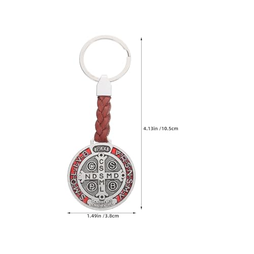 4pcs Metal Cross Keychains with Saint Benedict Crucifix Pendant, Wearresistant and Portable Design, for Prayer and Faith Events, Stylish Religious Charm for Backpack, Wallet Or