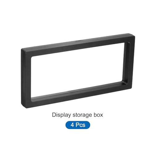 MECCANIXITY Floating Frame Display Holder Stand 3D Jewelry Display Box 9.06 x 4.33 x 0.79 Inch Black for Ring Necklace Bracelet Earring Pack of 4
