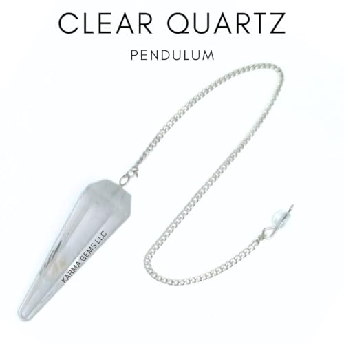 Clear Quartz, Pendulum, Crystals, Ouija Board, Jewelry Making Supplies, Dowsing Rods, Witchcraft Supplies, Pendulum Crystal, Pendulum Board, Meditation Accessories, Chakra Stones, Karma's Gems Clear Quartz