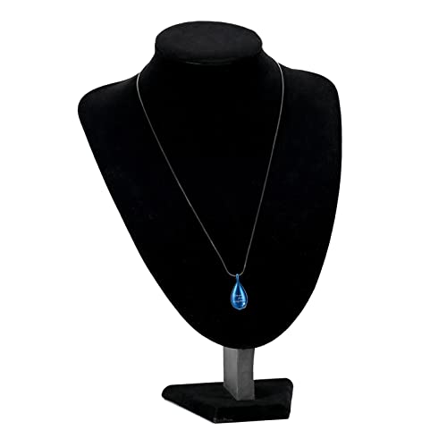 Urn Pendant Necklace Teardrop Cremation Jewelry for Ashes Memorial Keepsake for Women Jewelry Funeral Ashes Holder Collarbone Necklace You are forever in my heart Blue