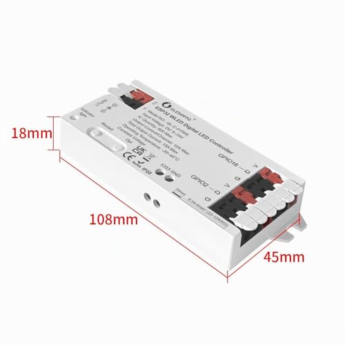 GLEDOPTO WLED Controller Digital Addressable LED Stripe WS2811, WS2812B, SK6812, WS 2801 APA 012, APA104 (WLED Gen. 2) WLED Gen. 2 UK